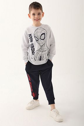ست گرمکن طوسی بچه گانه پنبه ای Spiderman - کد 749873258