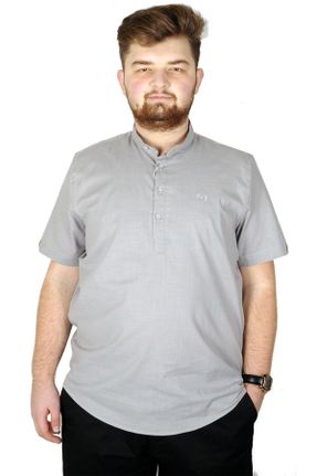 پیراهن طوسی مردانه سایز بزرگ کد 81800149