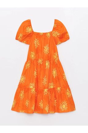 لباس نارنجی بچه گانه بافتنی رگولار آستین-کوتاه کد 808665075