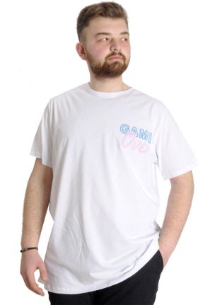تی شرت سفید مردانه سایز بزرگ کد 703427990