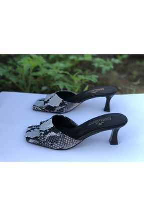 کفش مجلسی مشکی زنانه پاشنه متوسط ( 5 - 9 cm ) پاشنه نازک چرم مصنوعی کد 811319965