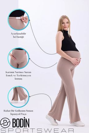 ساق شلواری حاملگی قهوه ای زنانه بافت فاق نرمال کد 834966406