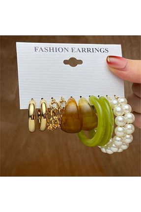 گوشواره جواهر قهوه ای فلزی So Much Accesories - کد 306362669
