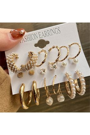 گوشواره جواهر قهوه ای فلزی So Much Accesories - کد 306362633