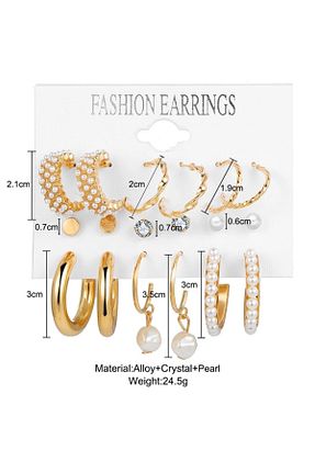 گوشواره جواهر قهوه ای فلزی So Much Accesories - کد 306362633