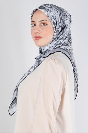 روسری طوسی پنبه ای Alvina - کد 802008897