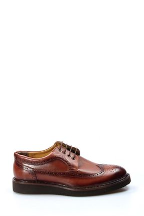 کفش کلاسیک قهوه ای مردانه چرم طبیعی پاشنه کوتاه ( 4 - 1 cm ) پاشنه ساده کد 36407128