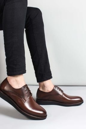 کفش لوفر قهوه ای مردانه چرم طبیعی پاشنه کوتاه ( 4 - 1 cm ) کد 88006695