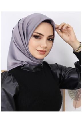 روسری طوسی ساتن ابریشم کرپ 100 x 100 کد 805169809