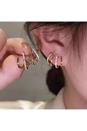 گوشواره جواهر طلائی روکش طلا کد 781025504