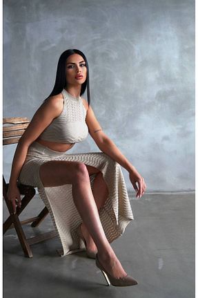 ست بالاتنه و پائین تنه طوسی زنانه تریکو Konus Femme - کد 817881832