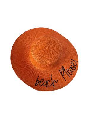 کلاه نارنجی زنانه حصیری کد 832624557