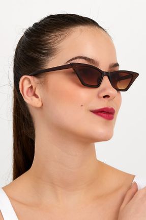 عینک آفتابی قهوه ای زنانه 50 UV400 استخوان کد 122697137