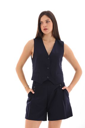 ست بالاتنه و پائین تنه سرمه ای زنانه بافتنی Moda Tuğram - کد 835258182
