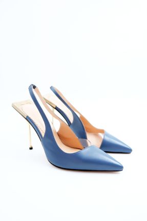 کفش پاشنه بلند کلاسیک آبی زنانه چرم طبیعی پاشنه نازک پاشنه بلند ( +10 cm) کد 835354315