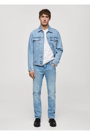 شلوار جین آبی مردانه رگولار MANGO Man - کد 788443464