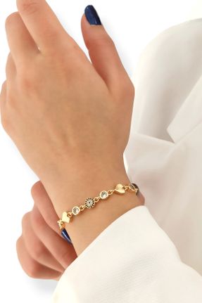 دستبند استیل طلائی زنانه فولاد ( استیل ) کد 780640133