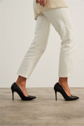 کفش پاشنه بلند کلاسیک مشکی زنانه چرم مصنوعی پاشنه بلند ( +10 cm) پاشنه ساده کد 175179305