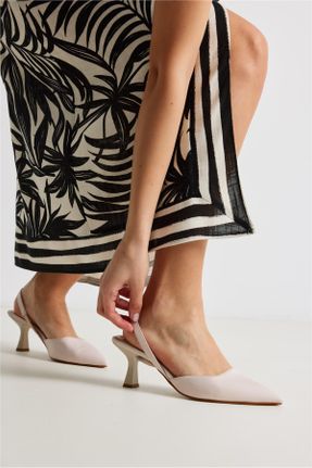 کفش پاشنه بلند کلاسیک بژ زنانه چرم مصنوعی پاشنه متوسط ( 5 - 9 cm ) پاشنه ساده کد 820472316