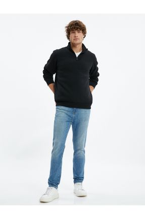 شلوار جین سرمه ای مردانه پاچه تنگ جین اسلیم استاندارد کد 748987948