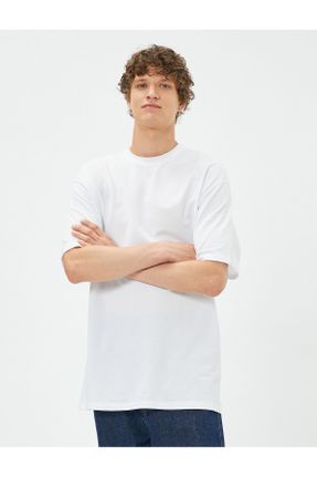 تی شرت نباتی مردانه ریلکس یقه گرد پنبه (نخی) تکی کد 737055325