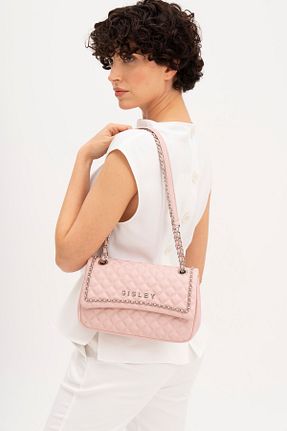 کیف دوشی صورتی زنانه چرم مصنوعی Sisley - کد 835437556
