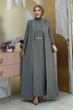 ست بالاتنه و پائین تنه حجاب فیروزه ای زنانه اسلیم فیت Bym Fashion - کد 835499267