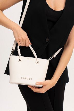 کیف دوشی سفید زنانه چرم مصنوعی Sisley - کد 835485545