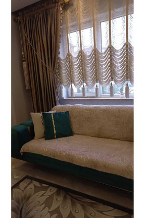 کاور مبل بژ مخملی Paris Life - کد 835376799