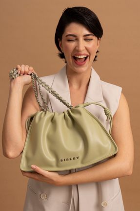 کیف دوشی سبز زنانه چرم مصنوعی Sisley - کد 835415247