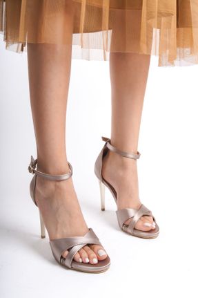 کفش پاشنه بلند کلاسیک بژ زنانه چرم مصنوعی پاشنه نازک پاشنه بلند ( +10 cm) کد 833308002