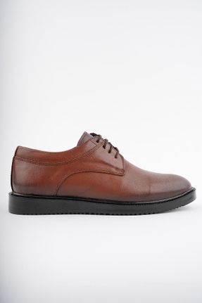 کفش کلاسیک قهوه ای مردانه چرم طبیعی پاشنه کوتاه ( 4 - 1 cm ) پاشنه ساده کد 807272391