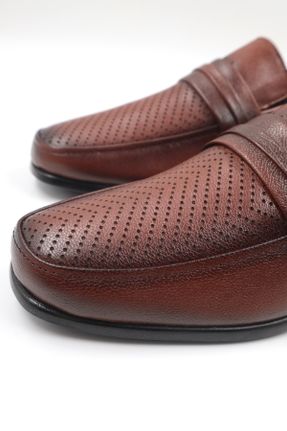 کفش کلاسیک قهوه ای مردانه چرم طبیعی پاشنه کوتاه ( 4 - 1 cm ) کد 230227235