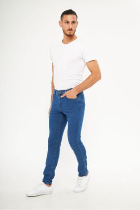 شلوار جین آبی مردانه پاچه تنگ جین پوشاک ورزشی استاندارد کد 748246457