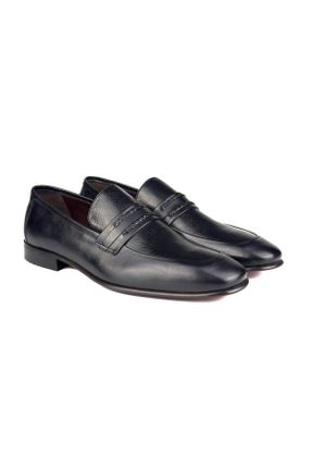 کفش کلاسیک مشکی مردانه چرم طبیعی پاشنه کوتاه ( 4 - 1 cm ) پاشنه ساده کد 833520907