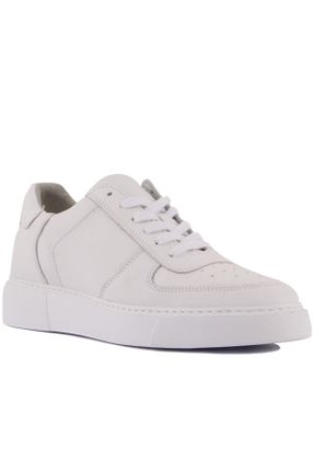 کفش کژوال سفید مردانه چرم طبیعی پاشنه کوتاه ( 4 - 1 cm ) پاشنه ساده کد 299146356