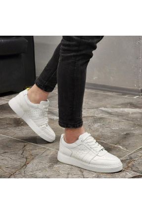 کفش کژوال سفید مردانه چرم طبیعی پاشنه کوتاه ( 4 - 1 cm ) پاشنه ساده کد 366814895