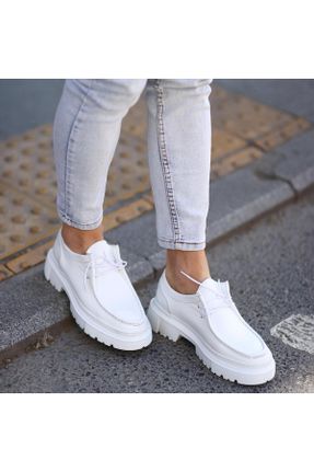 کفش کژوال سفید مردانه جیر پاشنه کوتاه ( 4 - 1 cm ) پاشنه ساده کد 708224013