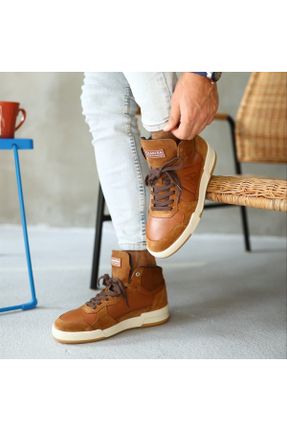 کفش کژوال قهوه ای مردانه چرم طبیعی پاشنه کوتاه ( 4 - 1 cm ) پاشنه ساده کد 366817849