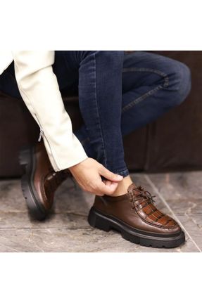 کفش کژوال قهوه ای مردانه جیر پاشنه کوتاه ( 4 - 1 cm ) پاشنه ساده کد 776478686