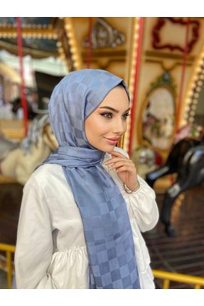 روسری آبی پنبه ای ŞahTan - کد 818472811
