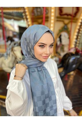 روسری آبی پنبه ای ŞahTan - کد 818472810