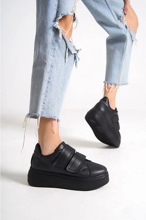 کفش اسنیکر مشکی زنانه چسبی Scarpebutik - کد 649146780