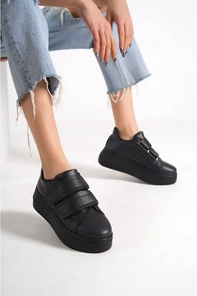 کفش اسنیکر مشکی زنانه چسبی Scarpebutik - کد 649146780