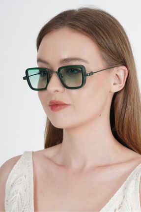 عینک آفتابی سبز زنانه 45 UV400 فلزی مات کد 834259951
