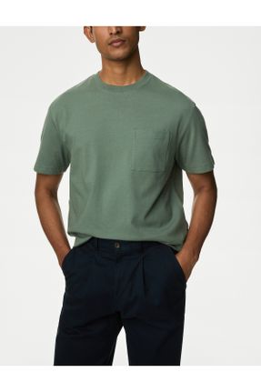 تی شرت سبز مردانه رگولار پنبه (نخی) کد 835562787