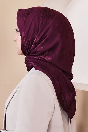 روسری زرشکی پلی استر Golden Rose - کد 835575820