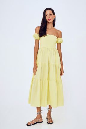 لباس زرد زنانه بافتنی پلی استر رگولار کد 835585487