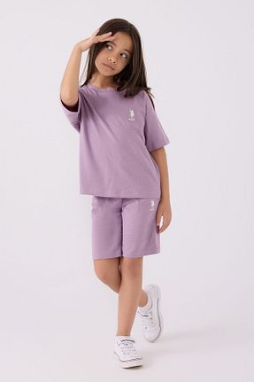 ست بالاتنه و پائین تنه بنفش بچه گانه بافت U.S. Polo Assn. - کد 835620783