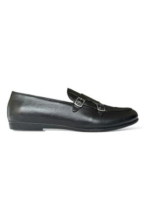 کفش لوفر مشکی مردانه چرم طبیعی پاشنه کوتاه ( 4 - 1 cm ) کد 810278140